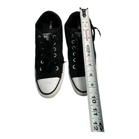 Converse Chuck Taylor All Star Low Top‎ Glitter Black Sneakers Women US 7 - Picture 10 of 12